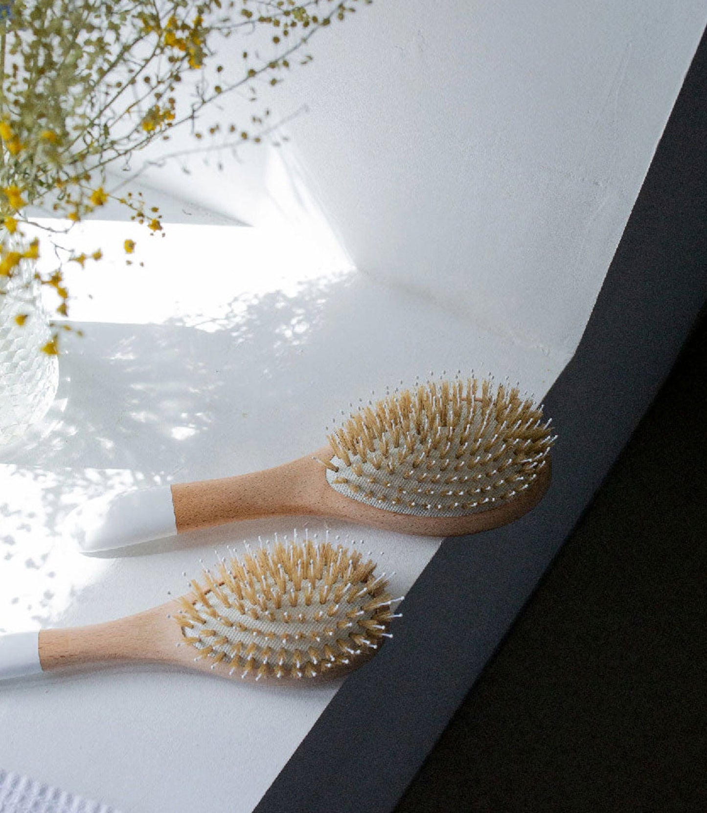 002 Wooden Detangling and Smoothing Brush with Boar & Nylon bristles