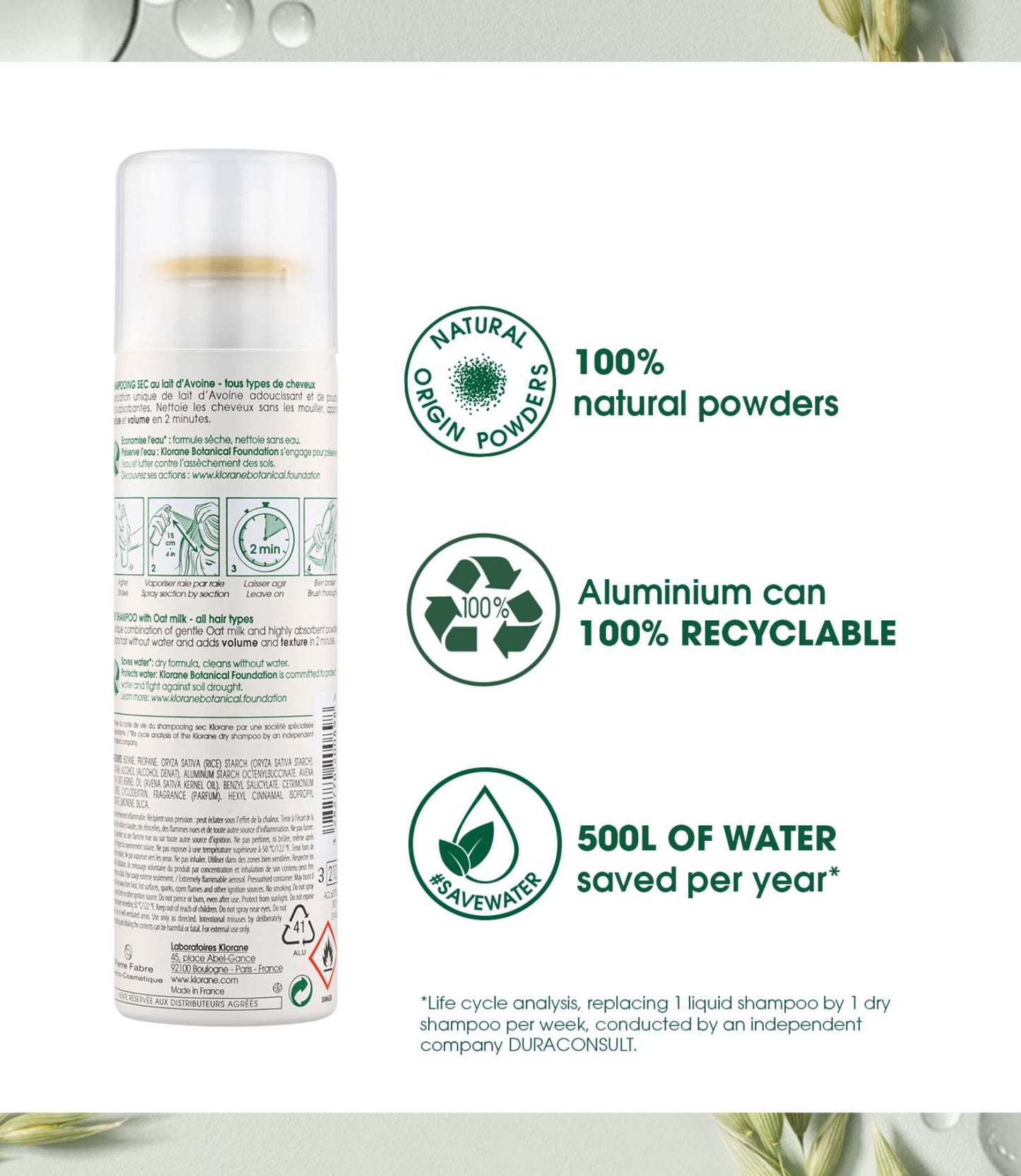 Dry Shampoo with Oat and Ceramide 150ml