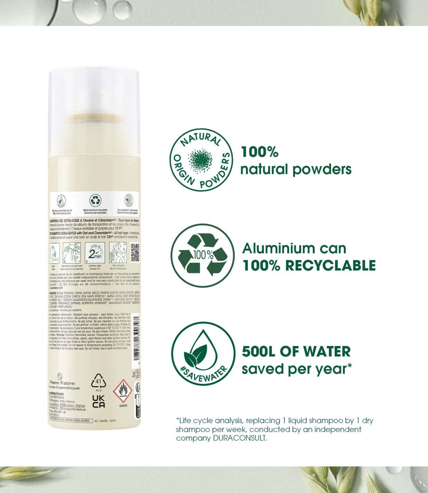 Dry Shampoo with Oat and Ceramide 250ml